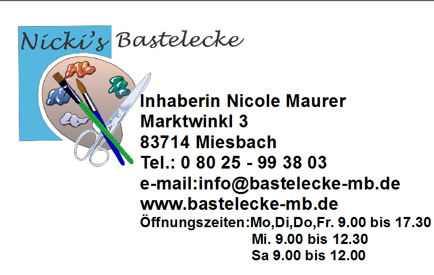 Logo Bastelecke mit Öffnungszeiten 2025